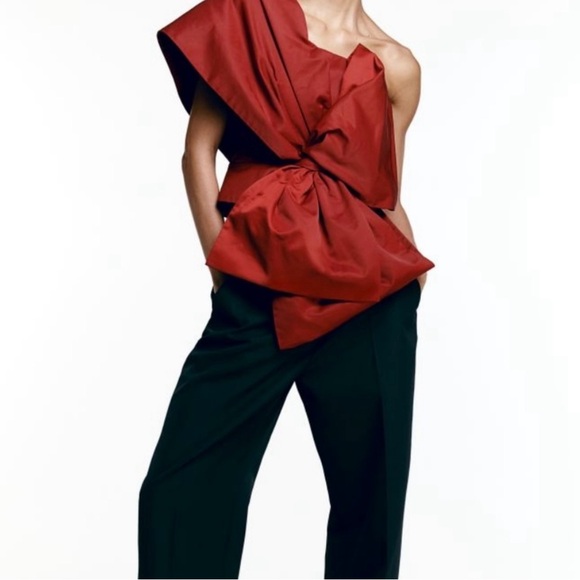 H&M BOW-FRONT TOP RED - Picture 4 of 12